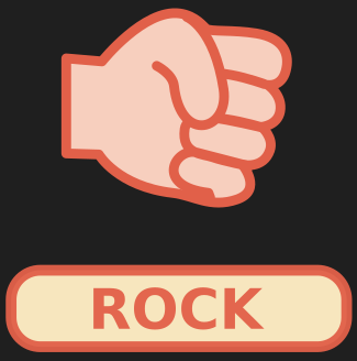 An image of a hand in a rock pose with the word rock underneath 